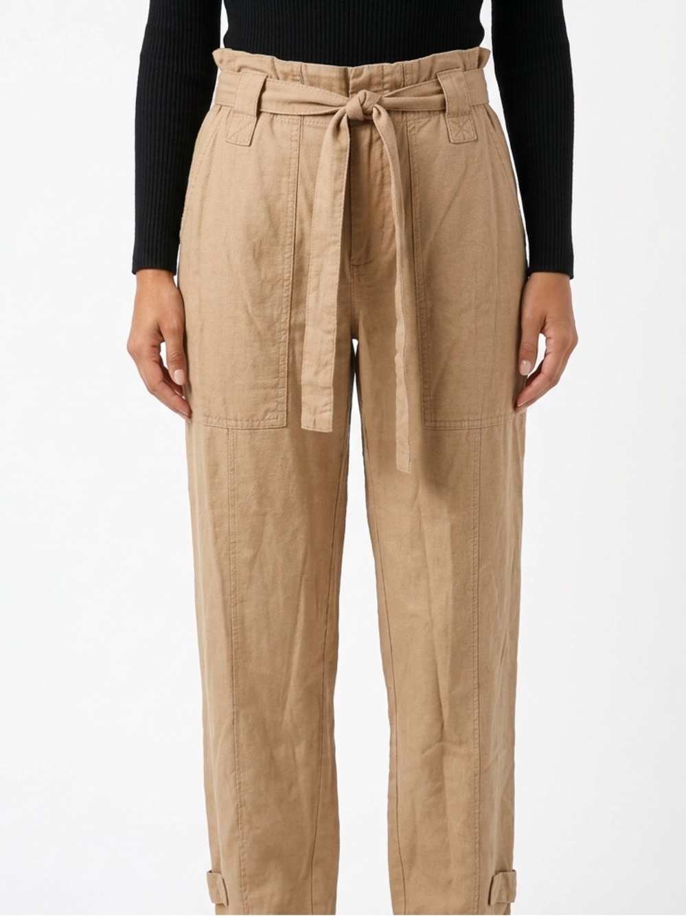 BANANA REPUBLIC | High-Rise Paperbag Tie-Waist Jogger Linen Pants Women’s Size 6